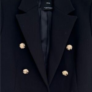 Mango Black Blazer with Gold Accents